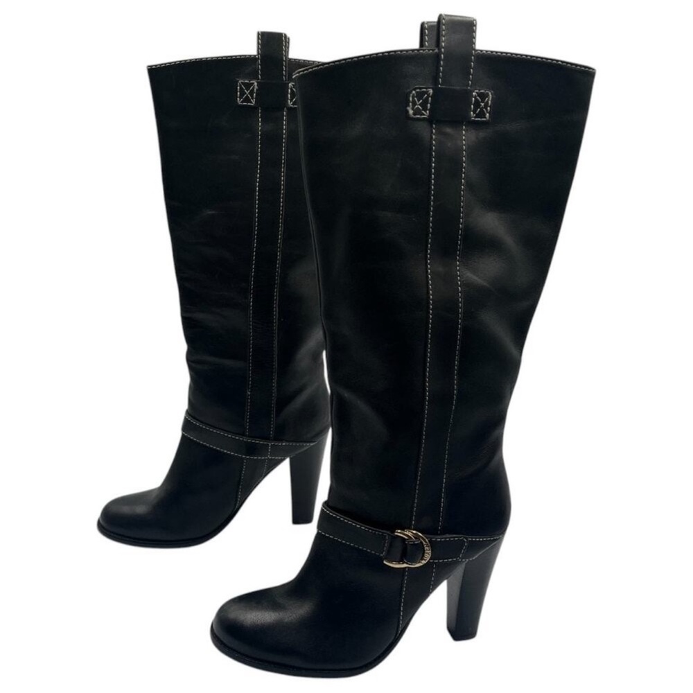 VINTAGE Equestrian Ralph Lauren Black Heeled Boots size 9 - Picture 4 of 11